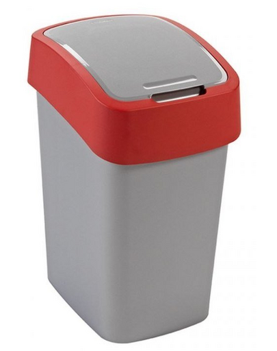 CURVER „FLIP BIN” szemetes, 10 l, ezüst/piros